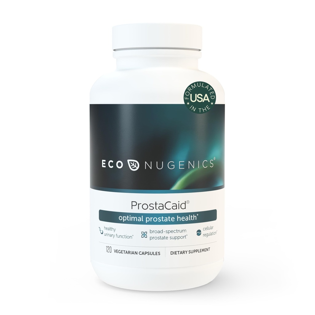 EcoNugenics ProstaCaid – Suplemento de Saúde Próstata para Homens com Extrato de Palmetto Serrado, Berberine, Açafrão BCM-95 Circumin, Quercetin, DIM, Cogumelos – Ajuda w/Detox, Suporte Imune – 120 Cápsulas