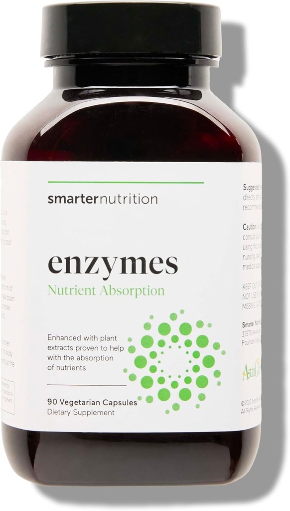 Nutrição mais inteligente Vegan Digestive Enzimas - Digestion Bloating & Gut Health Support com 16 Multi Enzimas para Absorção Nutriente & Refeição Tempo Conforto para ambos os homens e mulheres - 90 Contagem [30-Dia de Abastecimento]
