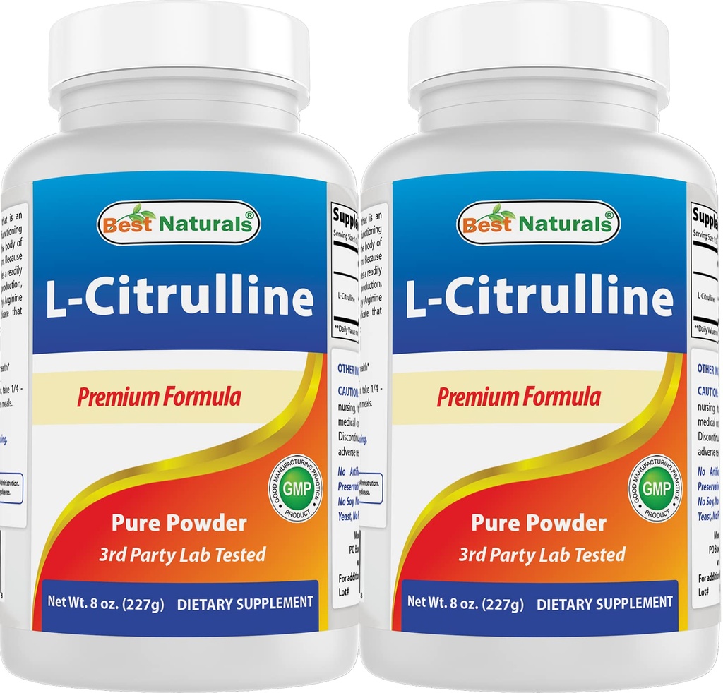 Best Naturals L-Citrulina pó 8 OZ (8 OZ (Pacote de 2))
