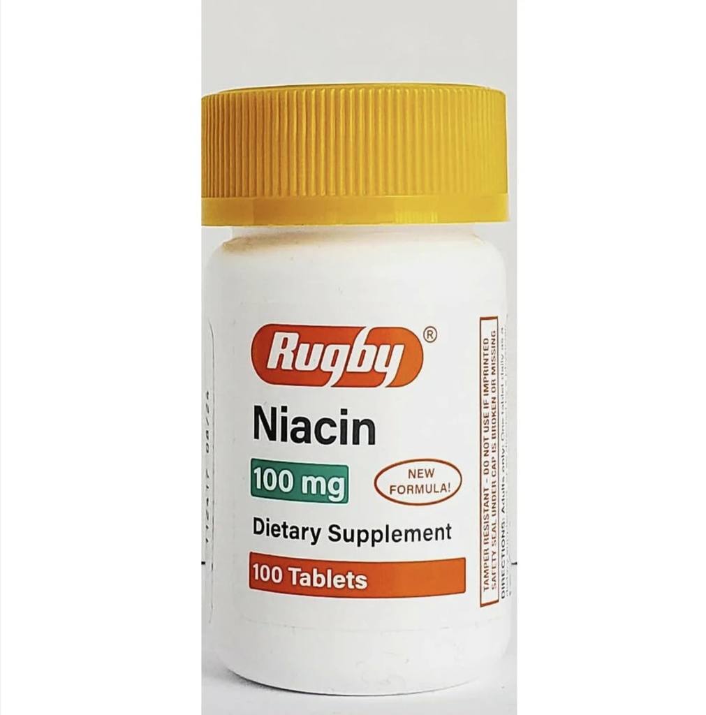 Pacote especial de 5 -NIACIN TAB 100MG Rugby 100TB Watson Labs, INC (PSI) NO Post