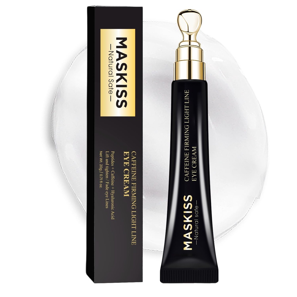 Sob creme de olho para rugas, creme de olho de renovação da pele com peptídeos + cafeína para círculos escuros e Puffiness, Anti envelhecimento, reduzir linhas finas e Under EyeBags, Fragrância livre