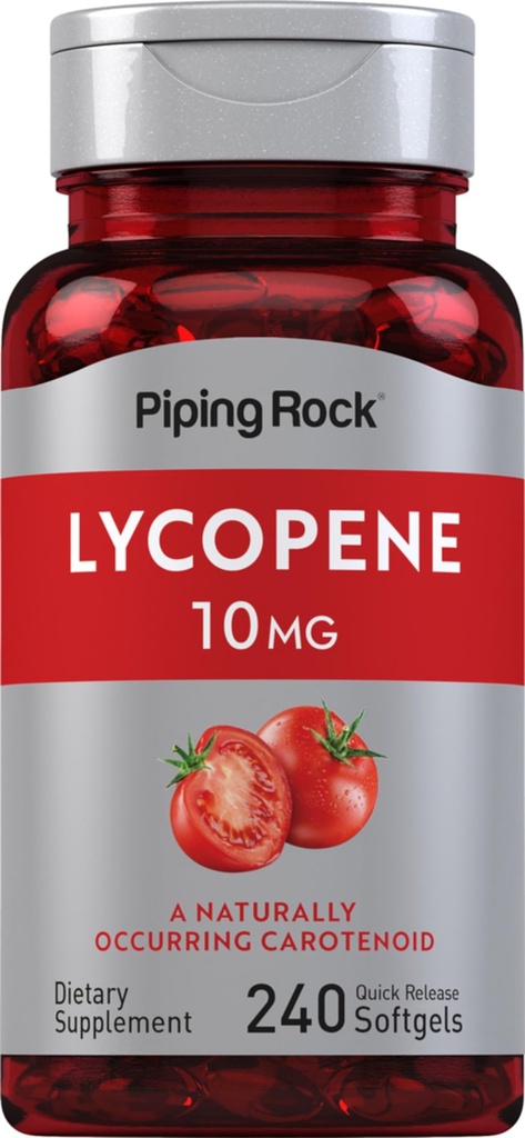 Licopeno de rocha de tubagem 10mg . 240 Softgels . Não-GMO, Suplemento sem glúten