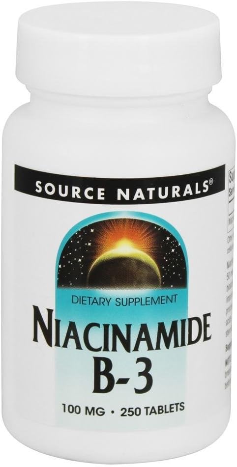Fonte Naturals Niacinamida B-3 100mg Suporte Metabólico - 250 comprimidos