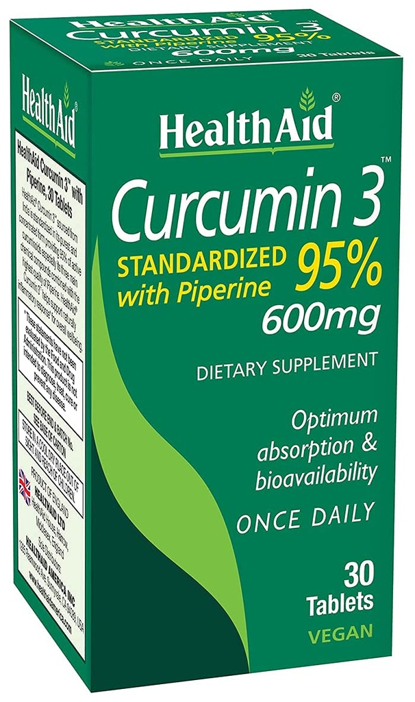 Complexo de curcumina 600 mg, 30-Conde Extrato de Açafrão com Bioperina para Absorção Melhorada, 95% Curcuminóides Vegan, Joint & Imune suplemento de suporte diário