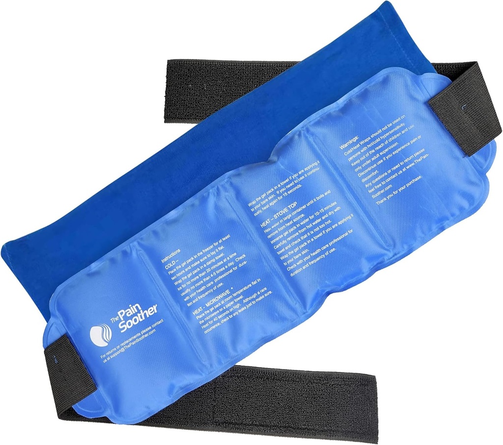 Oversized Reusable Hot & Cold Gel Ice Pack Wrap for Warm Compress and Cold Therapy for Hip, Ankle, Back, Shoulder, Knee, Arm, Neck, Elbow,