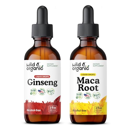Selvagem e orgânica Ginseng Tintura 2 fl oz & Maca Root Tintura 2 fl oz