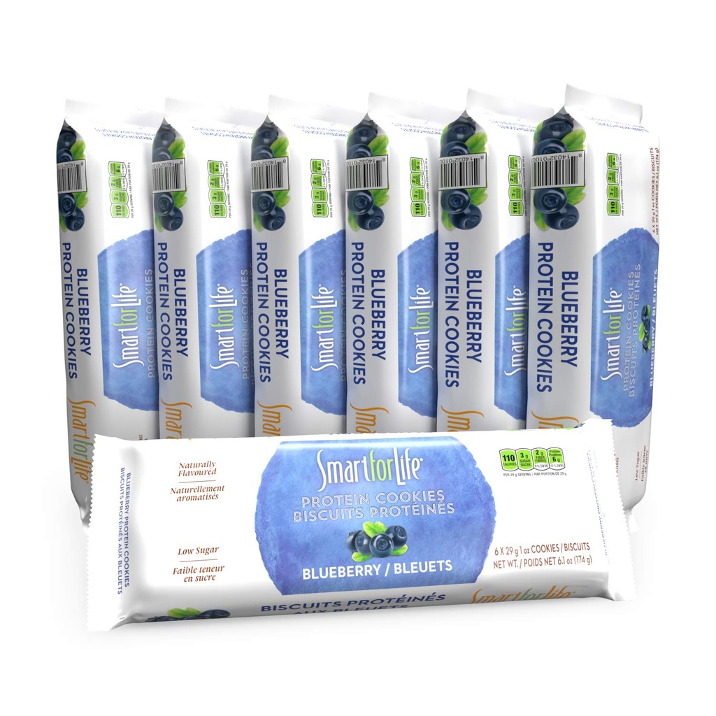 Smart for Life Blueberry alta proteína Cookie Diet - 1 semana de fornecimento - Lanches baixos de carboidratos - Baixo carboidrato Cookies de substituição de refeições - Cookies de alta fibra - Lanches saudáveis on-the-go