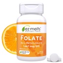 EZ Derreter Folato Dissolvível 1,667 mcg, L-Metilfolato, Livre de Açúcar, Fornecimento de 2 meses - 1 embalagem