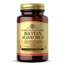 Solgar Biotin 10.000 mcg, 60 Cápsulas Vegetais - Energia, Metabolismo, Promove a pele saudável, unhas e cabelo - Super alta potência - Não-GMO, Vegan, Sem glúten, Leite Livre, Kosher - 60 Servings
