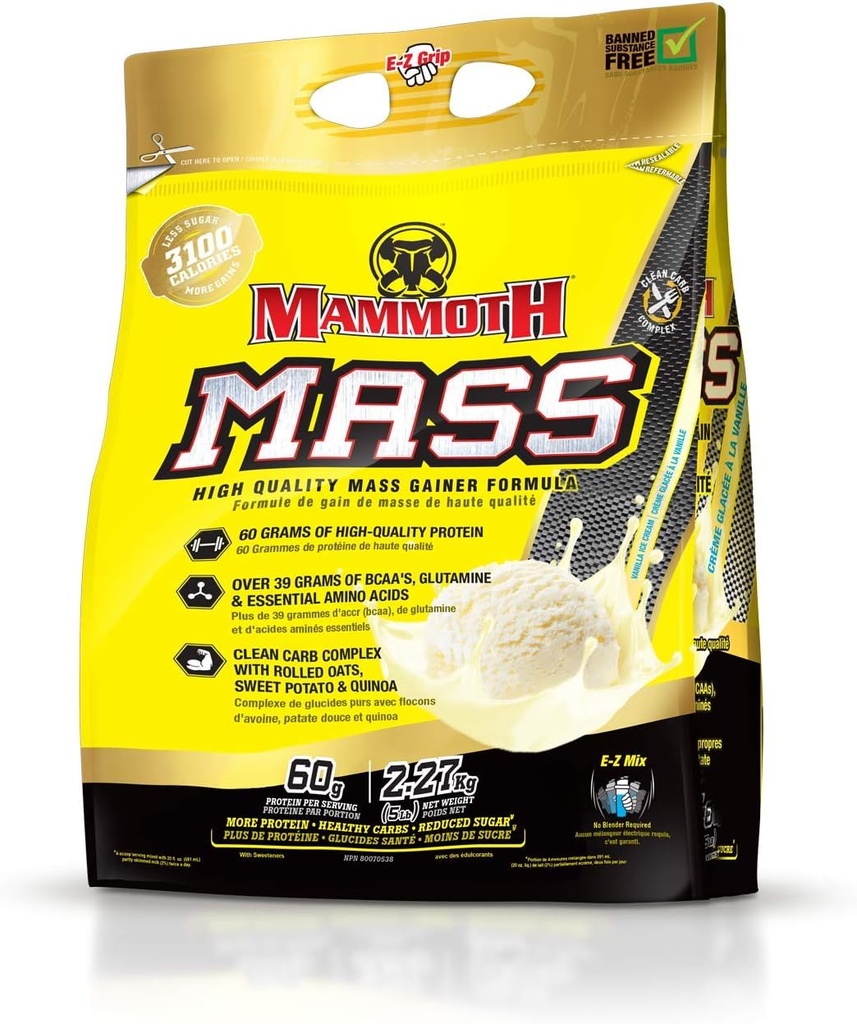 Nutrição Inter-ativa Suplemento de massa mamute, 5 lbs, Baunilha FID15319