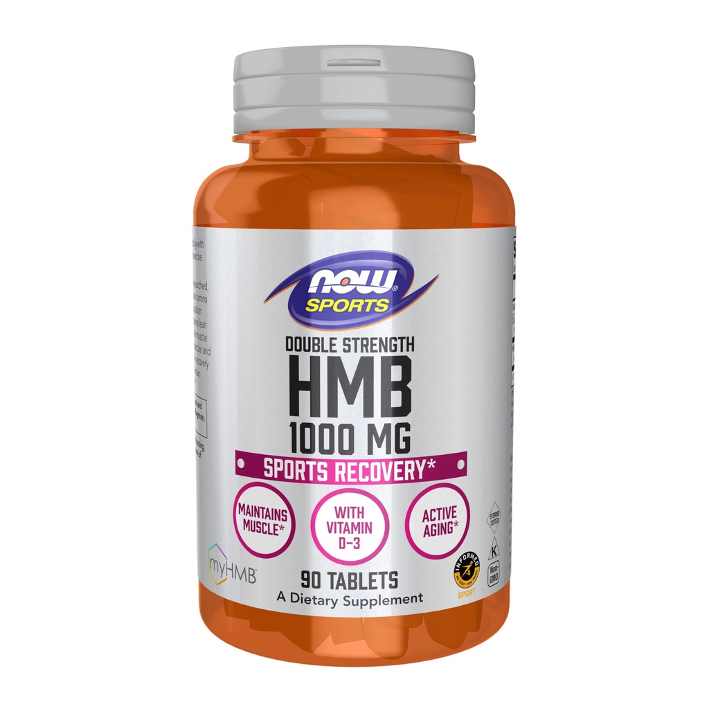 NOW Foods Sports Nutrition, HMB (β-Hydroxy β-Metilbutirato), Dupla dosagem 1.000 mg, 90 comprimidos