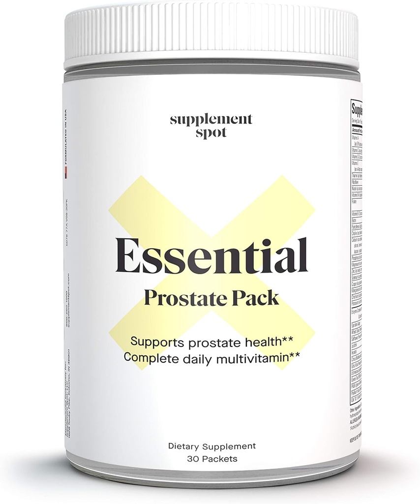 Essential Prostate Health Pack - Suplementos diários de multivitamina para homens w/saw Palmetto, vitaminas, minerais - Multivitamin diário para homens para apoiar a próstata e saúde geral - 30 pacotes
