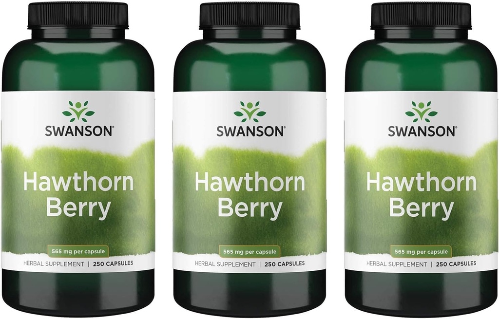 Swanson Hawthorn Berry Suplemento - Antioxidante Flavonóides (250 Cápsulas, 565 mg cada) 3 Embalagem