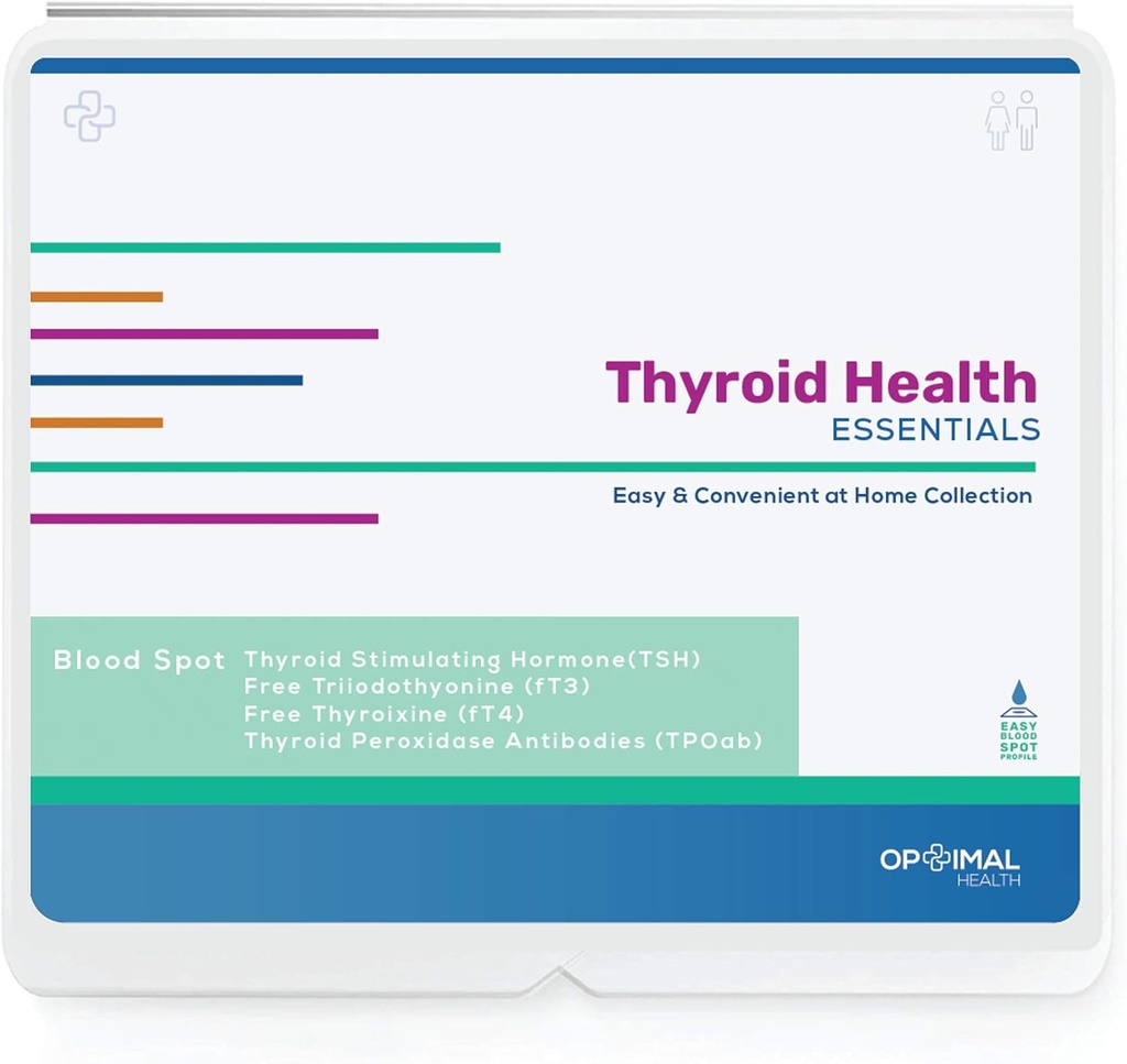Optimal Thyroid - Kit de teste de função da tiroide em casa para mulheres e homens