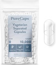 PureCaps EUA- Cápsulas vegetarianas vegetarianas vazias Pílulas Vegan Tamanho 0 .0,000 comprimidos separados . Limpar .