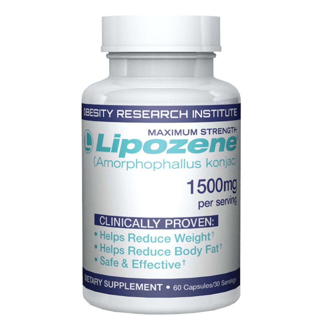 Lipozene Diet Pills - Suplemento de Perda de Peso - Supressor de Apetite- 1 Frasco de 60 Cápsulas para 30 Servimentos- Sem Cafeína