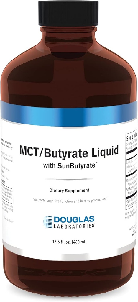 Douglas Laboratories MCT/Líquido de Butirato com SolButirato □ Fornece ácido cáprico altamente concentrado e ácido butírico em um líquido agradável