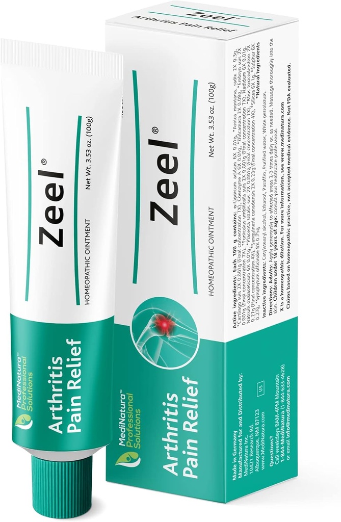 MediNatura Zeel Pomada para Rigidez Conjunta - Arnica + 14 Ingredientes Ativos - Made in Germany - 3.53 oz