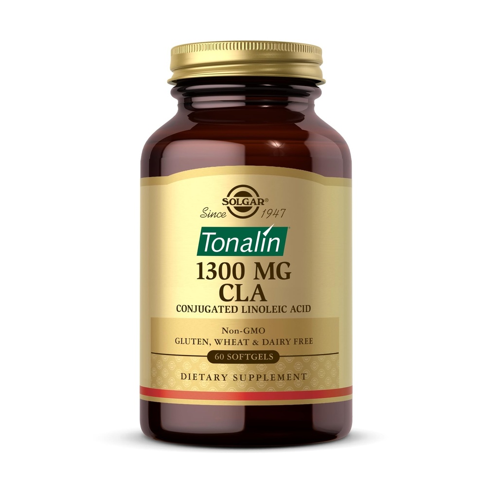 Solgar Tonalin CLA 1300 mg - 60 Softgels - Ácido Linoleico Conjugado - Não-GMO, Gluten Free, Dairy Free - 60 Servings