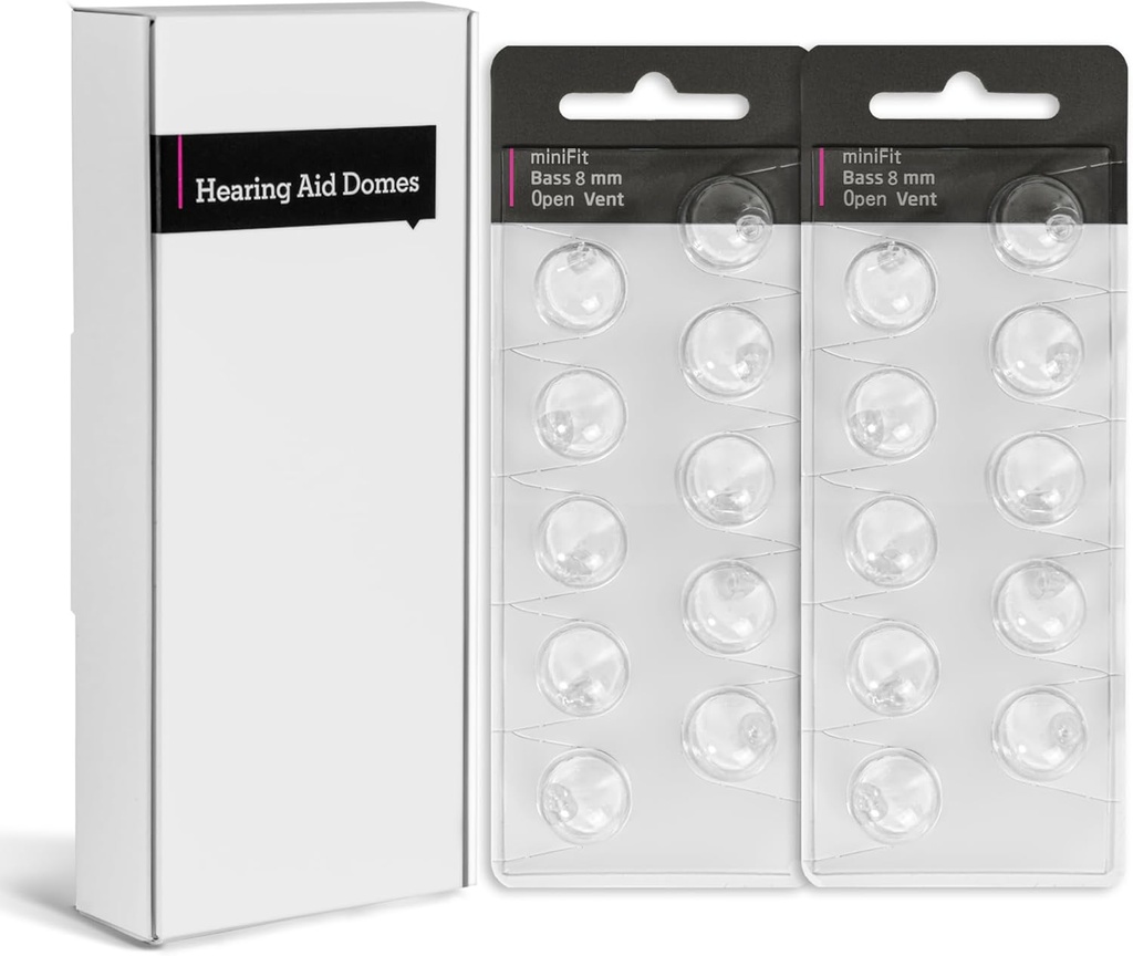 Aparelhos auditivos Domes para oticon minifit baixo 8mm Open Vent– Replacement Ear Caps, Silicone Ear Tips & oticon Accessories Oticon Premium Oticon Hearing Aid Supplys for Comfort and Clarity (2 PACK)