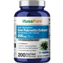 NusaPure Saw Palmetto 20:1 Extract, 200 mg Equivalente a 4.000 mg por Veggie Caps 200 Count Non-GMO, Vegan, Vegetarian, Bioperine