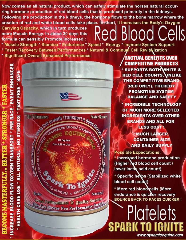 Spark to Ignite...Blood Oxigenation Natural Fire Power Pro Enhancer Desempenho. Naturalmente estimula o hormônio EPO a aumentar o desempenho.