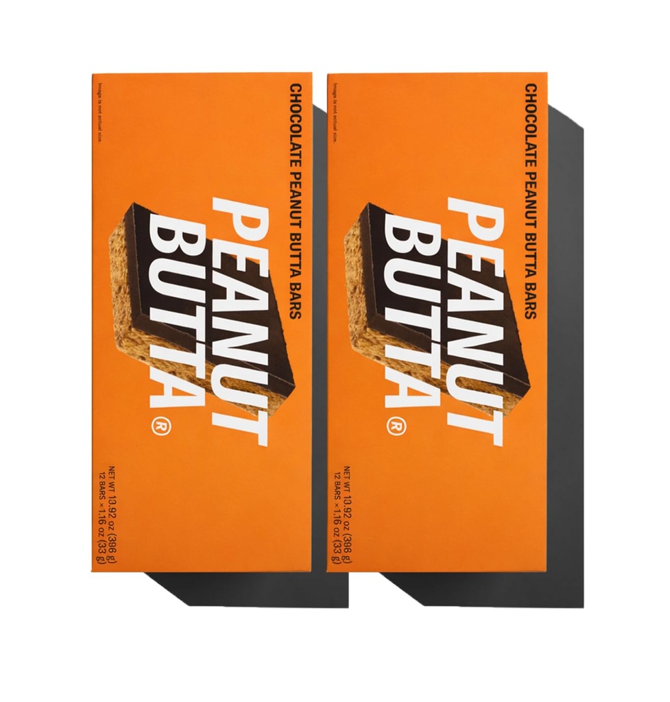 Meio-dia Praças Peanut Butta Protein Chocolate Bares, 1.16 Oz cada, 2 Embalagens (24 Quadrados) □ Feito com Chocolate Real, 6g Proteína Planta, 4g Fibra, Glúten Livre, Baseado em Planta