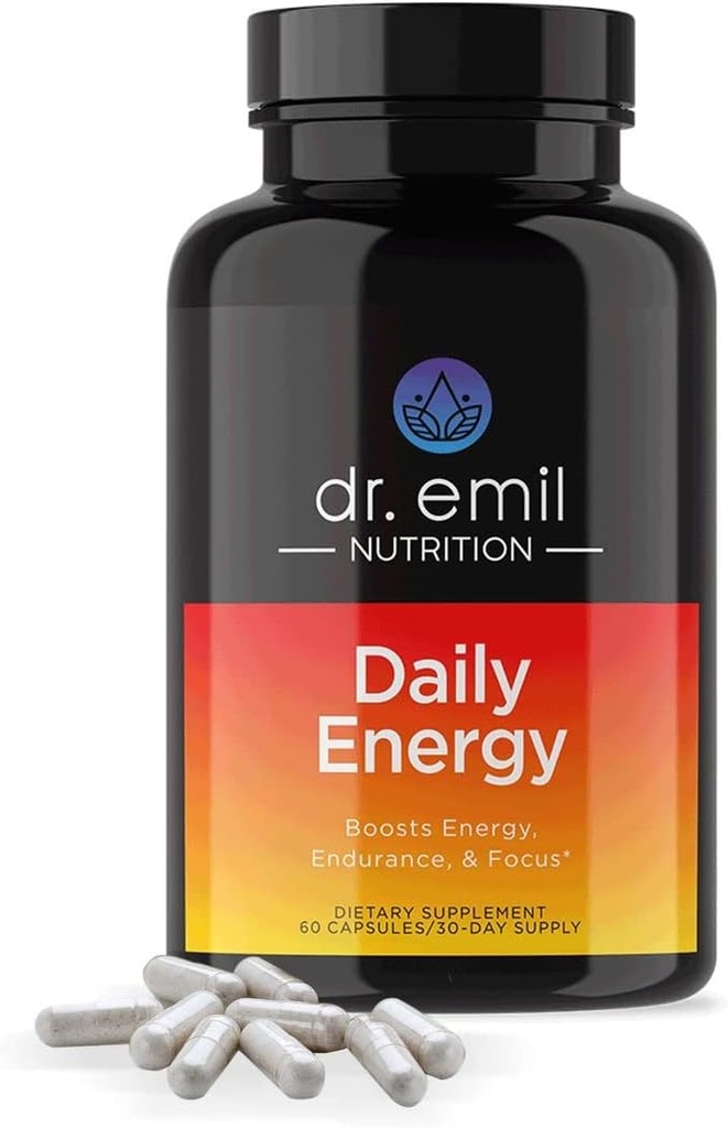 DR. NUTRIÇÃO EMIL Suplemento de Energia Diário - Pílulas de Energia sem Açúcar com 160mg de cafeína por serviço - Suplemento de Energia e Foco com Extrato de Guarana, L-Taurine & L-Theanina