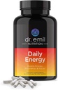 DR. NUTRIÇÃO EMIL Suplemento de Energia Diário - Pílulas de Energia sem Açúcar com 160mg de cafeína por serviço - Suplemento de Energia e Foco com Extrato de Guarana, L-Taurine & L-Theanina