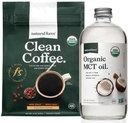 Natural Force Orgânico escuro assado limpo café + pacote de óleo MCT orgânico – 100% puro coco MCTs & Molde & Micotoxina café gratuito – Não-GMO, Keto, Paleo, e Vegan - 12 Oz e 16 Oz