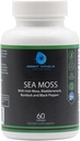 Sea Moss with Irish Moss Burdock Root Bladderwrack & Black Pepper - Nutrientes-Rich Superfood para Imune, Digestivo, Conjunto, Saúde da Pele - Vegan, Não-GMO - 60 Irish Moss Cápsulas, Made in USA
