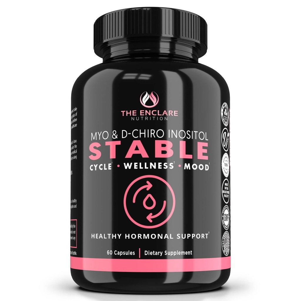 O ENCLARE NUTRITION Myo-inositol, D-Chiro Inositol Cápsulas (Optimal 40:1 razão) .