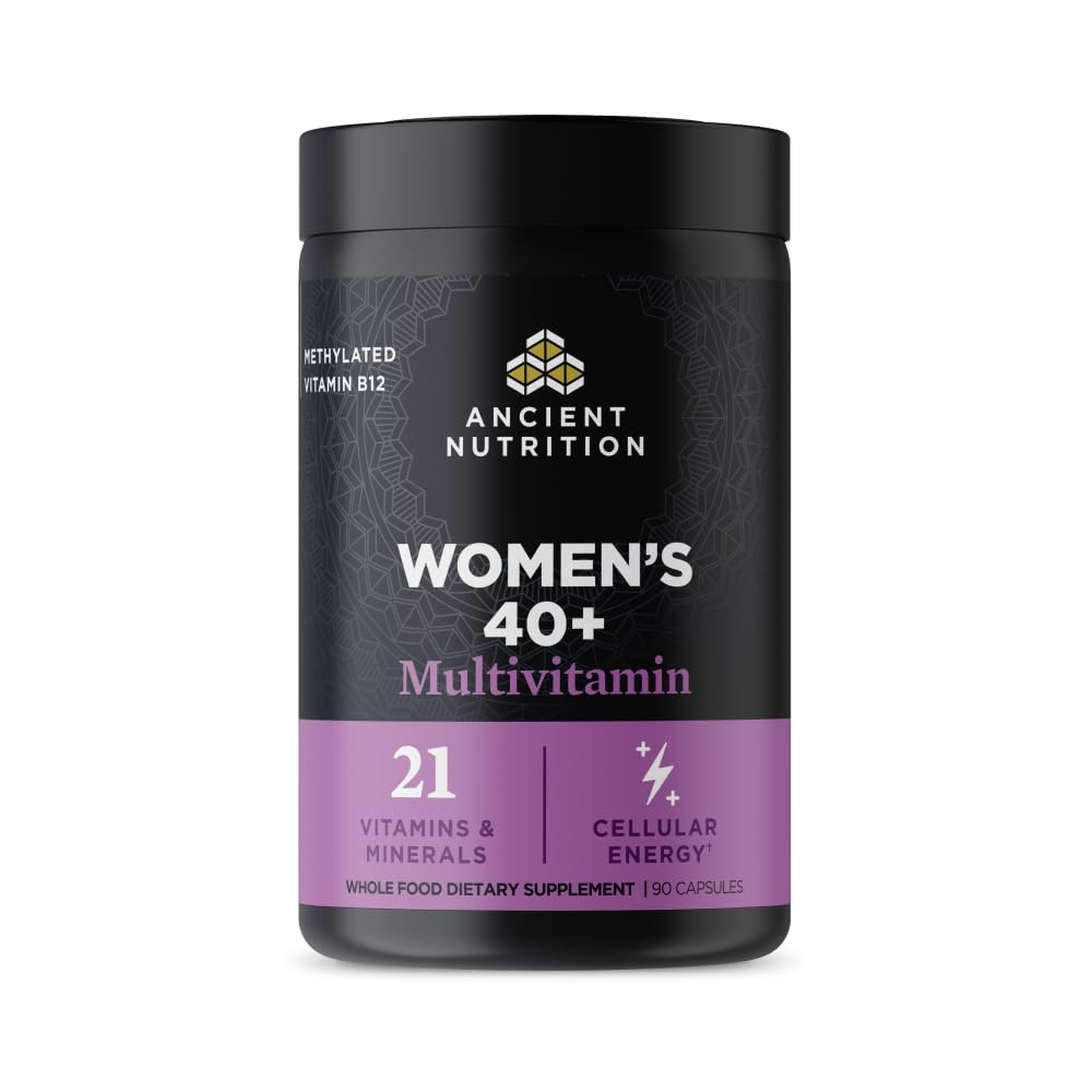 Nutrição antiga Multivitamina para Mulheres 40, Multi Vitamina e Imune Suporte com Vitamina D & C, 20 Vitaminas e Minerais, Stress e Apoio ao Sono, Suporta Saúde Óssea e Sangue, 90 Cápsulas