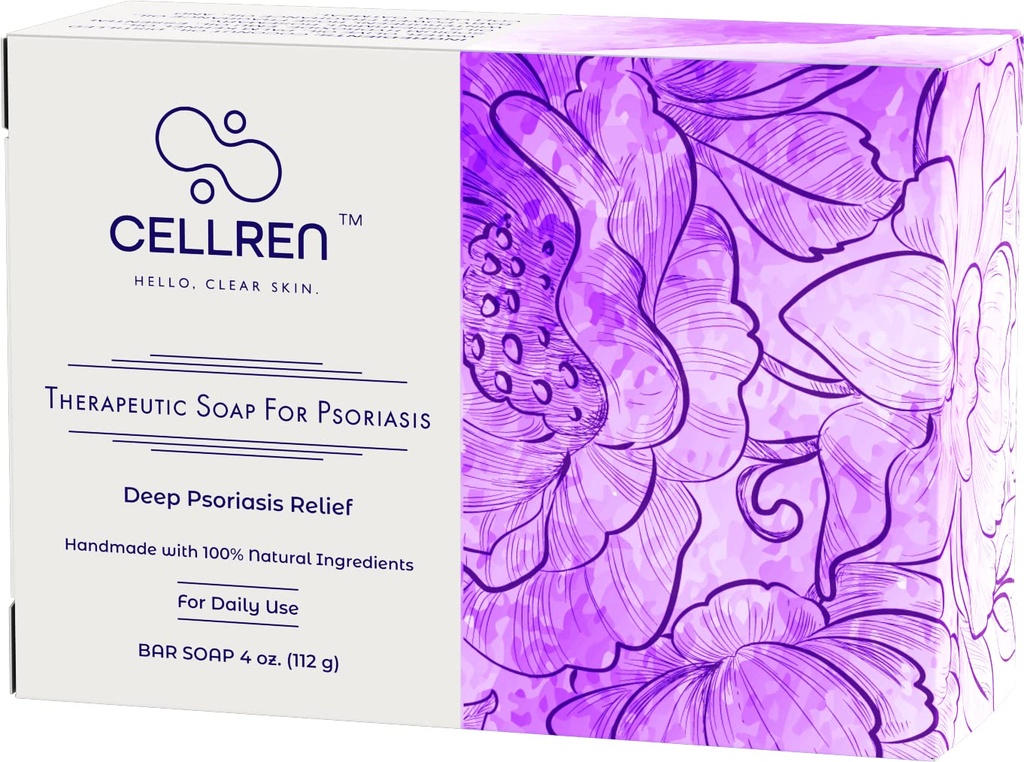 CellRen Psoríase Saboneteira. Alívio Natural para Psoríase. Fórmula extra de fixação da pele. 4 onças