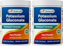 Melhor Naturals Gluconato de potássio 1 lb de pó (1 LB (Pacote de 2))