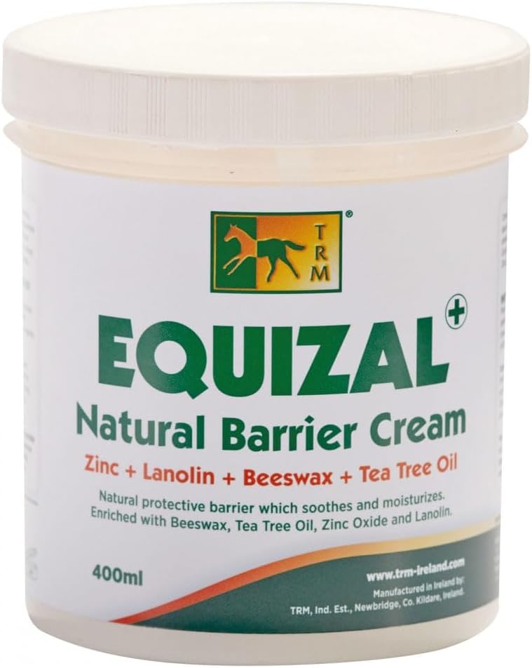 TRM Equizal calmante Equine Barrier Skin Cream for Horses - Proteção Natural, Cuidado com Feridas e Hidratação com Cera de Abelhas e Óxido de Zinco - 13,5 fl oz (400 ml) - 13,5 fl oz