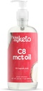 Kiss My Keto MCT Oil C8 – 32 oz Puro C8 MCT Oil Keto Combustível – Garrafa com bomba – Ácido Caprílico de Octano Alto – Keto Puro MCT CoconutOil Combustível Cérebro – Liquid Coconut MCTOil Puro