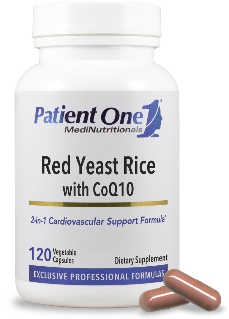 Paciente Um Rice de Levedura Vermelha com CoQ10 Suplemento para Apoiar Saúde do Coração e Metabolismo Lípido Saudável*