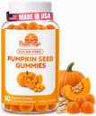 Pastilhas de óleo de semente de abóbora sem açúcar naturalmente aromatizado-óleo de semente de abóbora para o crescimento do cabelo, bexiga, suporte de trato urinário, Suplemento de pele jovem - Vegan, Halal Pumpkin Extract- 90 Contagem
