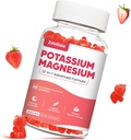 Gummies Suplemento de magnésio de potássio para adultos Crianças, Glicinato de magnésio e Citrato de potássio, Plus Multivitamin, Omega-3 & Black Pepper, Cães Pernas, Músculo & Saúde do Coração, 60ct