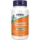 Now Foods Supplements, Gluconato de potássio 99mg, Facil para engolir, Mineral Essencial*, 100 comprimidos