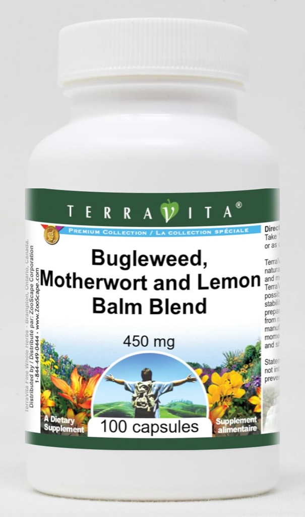 Suporte à tiroide - Bugleweed, Motherwort e Limão Balm - 450 mg (100 Cápsulas, ZIN: 511178) - 2 Embalagem