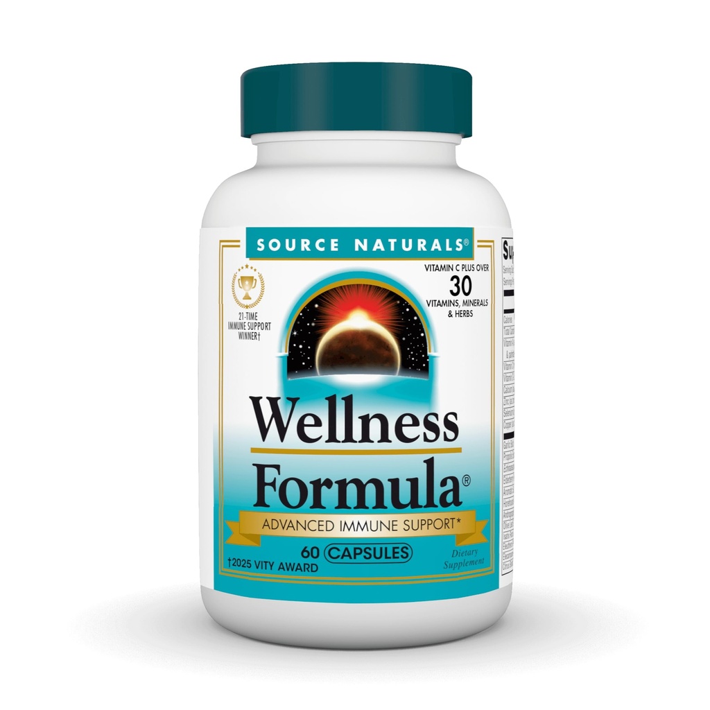 Fonte Naturals Wellness Fórmula Vitaminas Bio-Alinhadas e defesa de ervas para suporte do sistema imunológico - Suplemento dietético & Immunity Booster - 60 Cápsulas