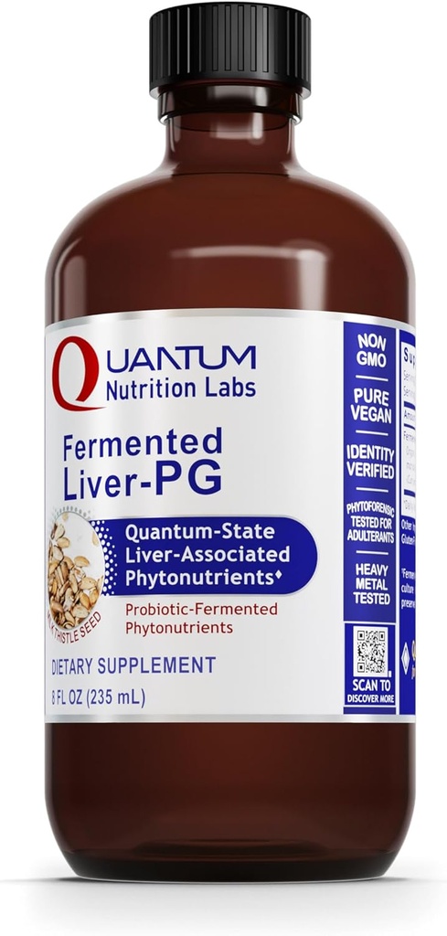 QNL Fermented Fígado-PG - Vegan Suplemento de Ajuda ao Fígado - Contém Azedo Orgânico e Leite - Suplemento de Apoio ao Fígado para Mulheres e Homens - 8 fl oz