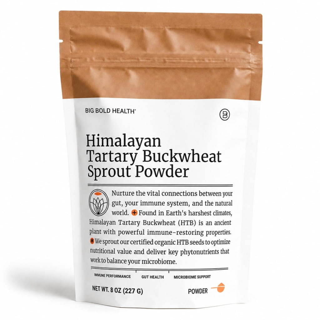 BIG BOLD SAÚDE Himalaia Tartary Buckwheat Sprout Powder - Suporte imunológico Superfood com 200x mais polifenóis, fibra prebiótica, não-GMO, sem glúten, sem grãos, vegetariano, 30 Servings
