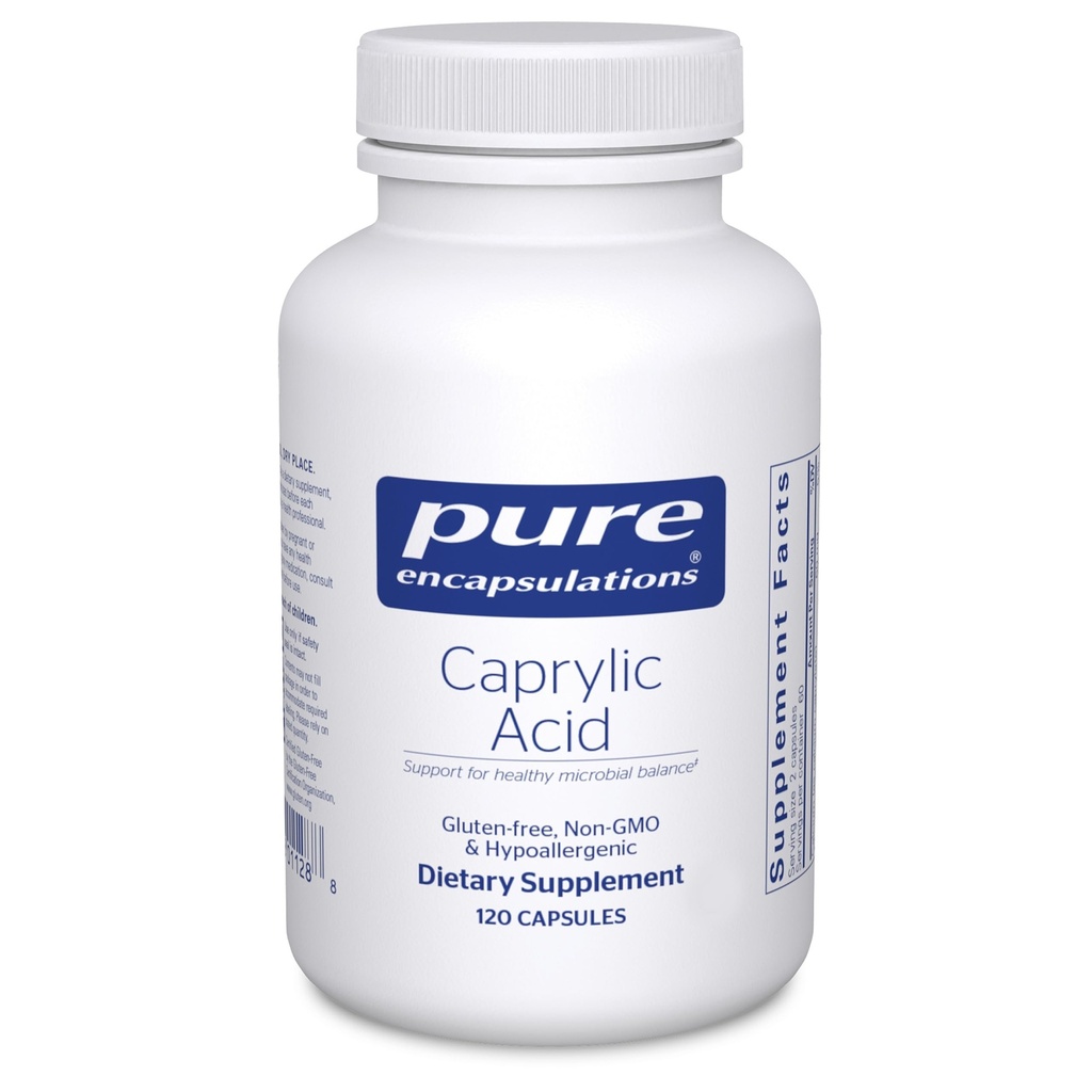 Encapsulamentos Puros Ácido Caprílico    , Suplemento para Gut e Saúde Digestiva, Equilíbrio GI, Suporte Gastrointestinal e Saúde Intestinal* , 120 Cápsulas