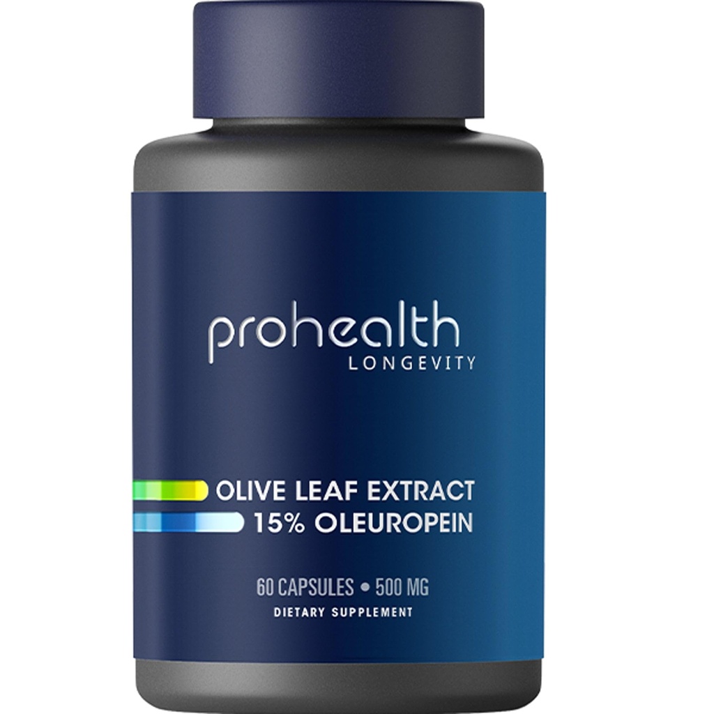 ProHealth Olive Leaf Extract (15% Oleuropein) (500 mg, 60 cápsulas veterinárias)