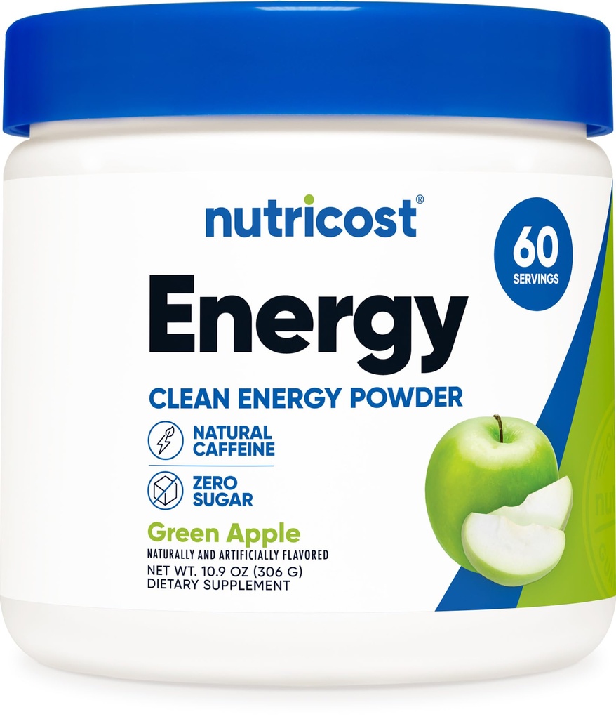 Complexo Energético Nutricosto (Apple Verde) (60 Servings) - Pó de Energia Limpa, 300g Suplemento Alimentar