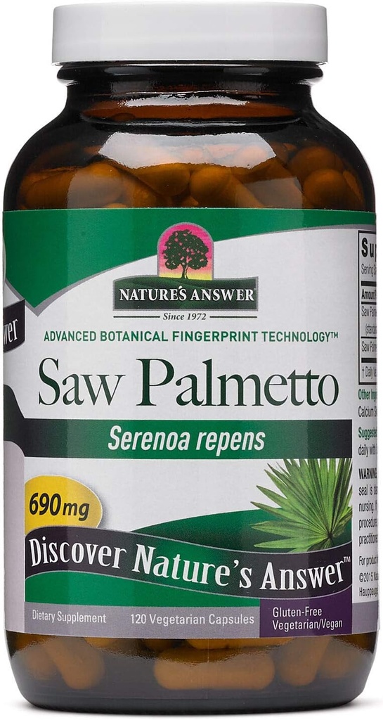 Resposta da natureza Serra Palmetto Próstata 690mg 120-cápsulas Suplemento □ Suporte de próstata □ Suporte de Trato Urinário Natural