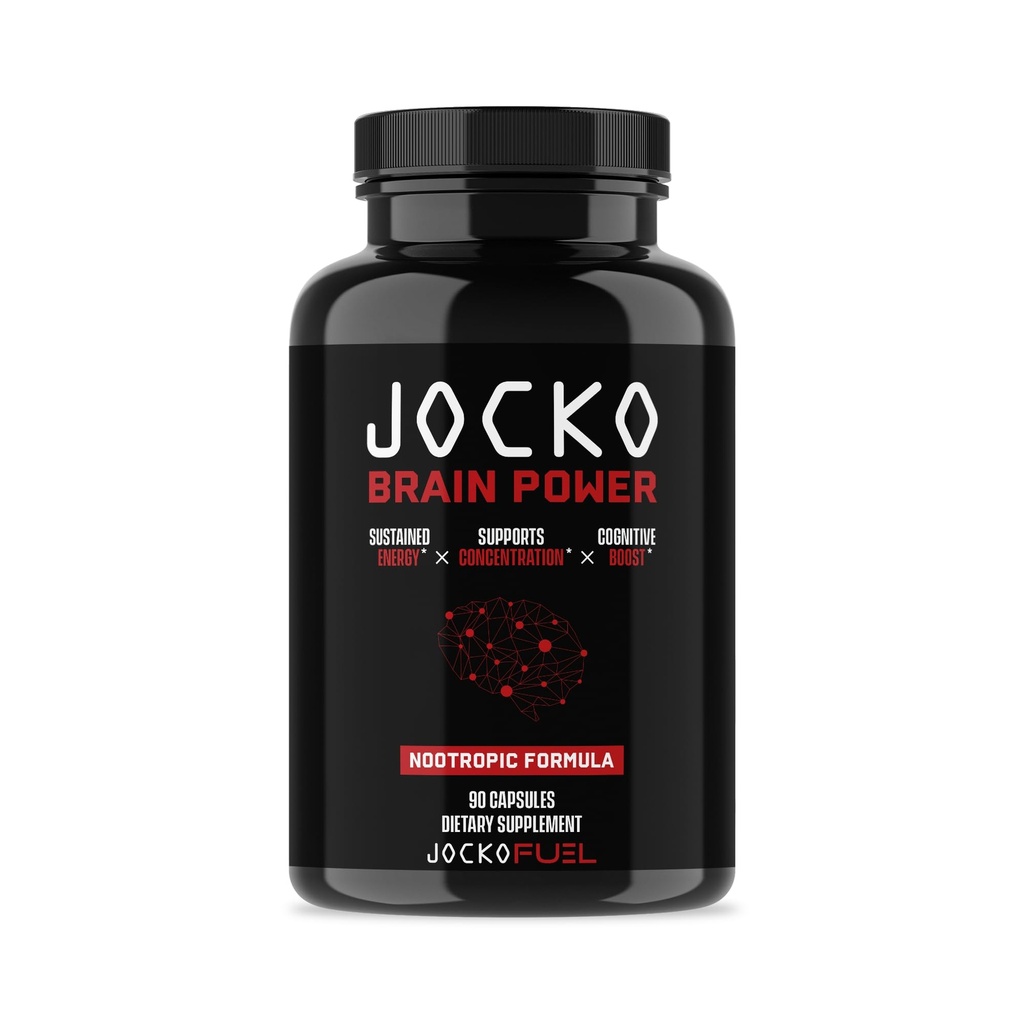 Jocko Fuel Brain Power - Suplementos dietéticos nootrópicos para memória e foco com L Theanina, L Carnitina- Energia e Foco Suplemento (90 Cápsulas)